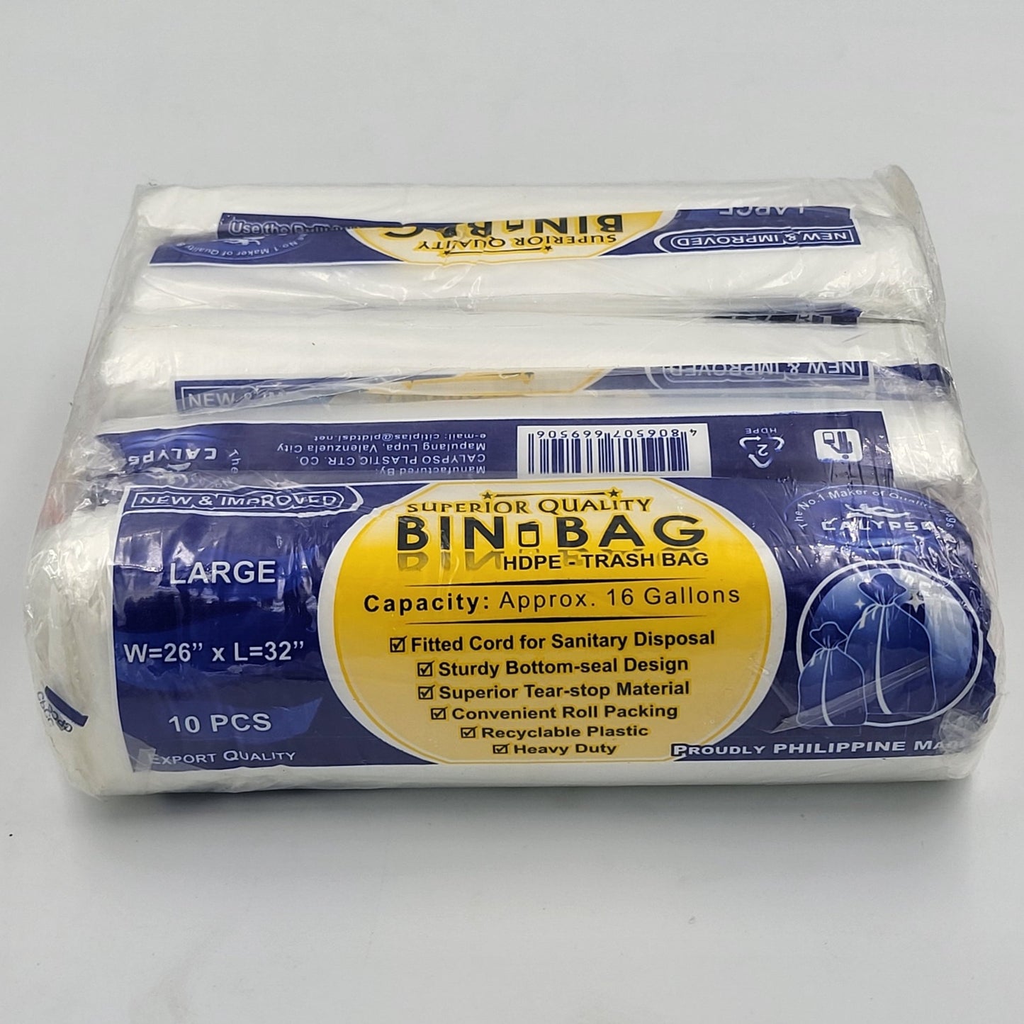 Calypso Clear Trash Bag Large 26" x 32", 10's