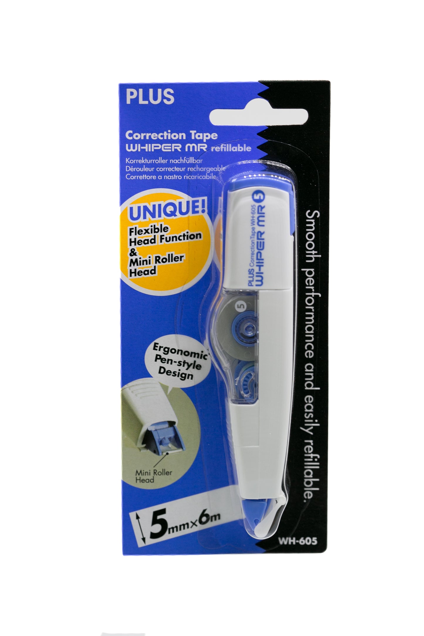 Plus Whiper WH-605 Refillable Correction Tape 5mm x 6m