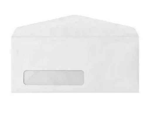 White Letter Envelope with Window (Long)