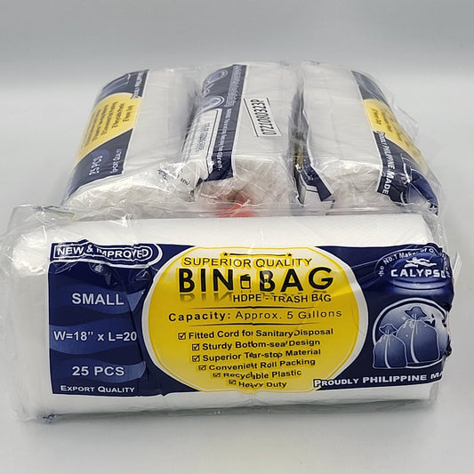 Calypso Clear Trash Bag Small  18" x 20", 25's