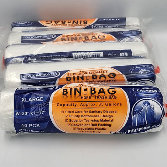 Calypso Clear Trash Bag XLarge 30" x 37", 10's