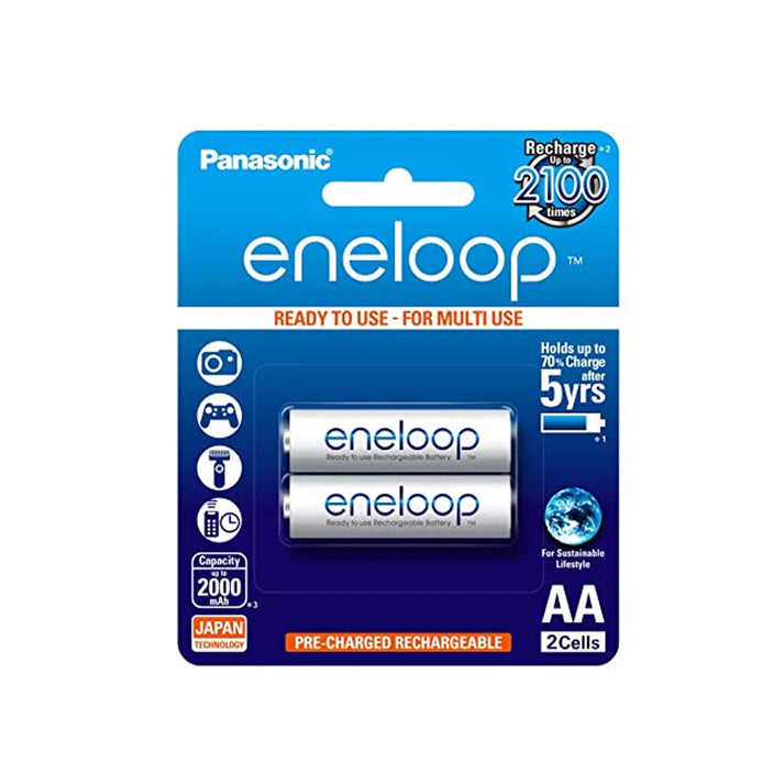 Panasonic Eneloop Rechargeable Batteries AA, 2's – OneClick Philippines