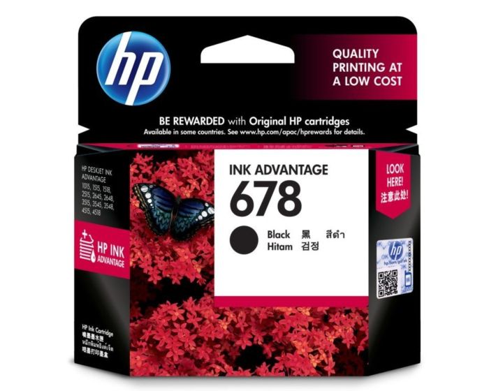 HP 678 Colored Black Ink Cartridge